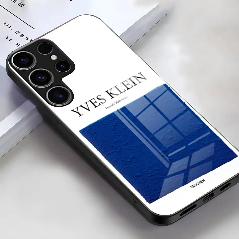 Синий чехол для телефона Yves Klein для Samsung S26 S25 Edge Ultra S23 S22 S21 S20 Ultra Plus S24 Fe A54 A53 A25, стеклянная крышка (art.: 3920dada195ea) - 3920dada195ea