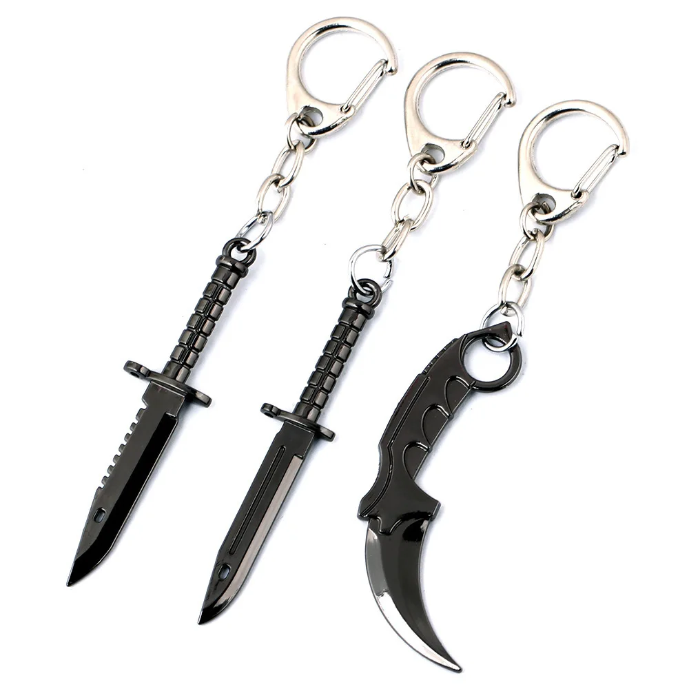 

CsGo Knife KeyChain Karambit Key Chains Weapon Model CS GO Keyring Men Car Bag Pendant Key Holder Game Jewelry Gift