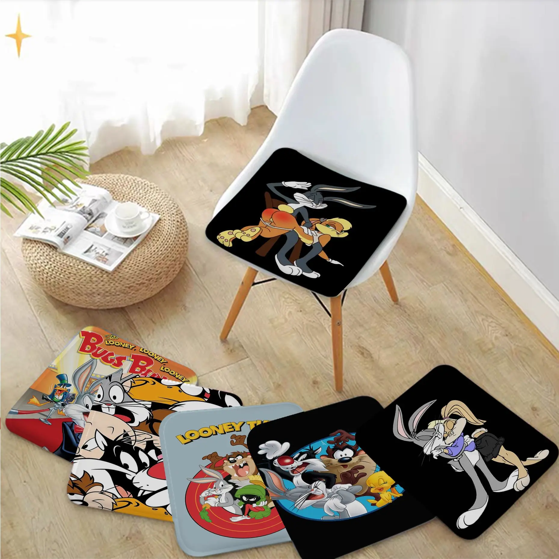 

Cute Cartoon Wolf dog European Seat Pad Household Cushion Soft Plush Chair Mat Winter Office Bar Chair Cushions