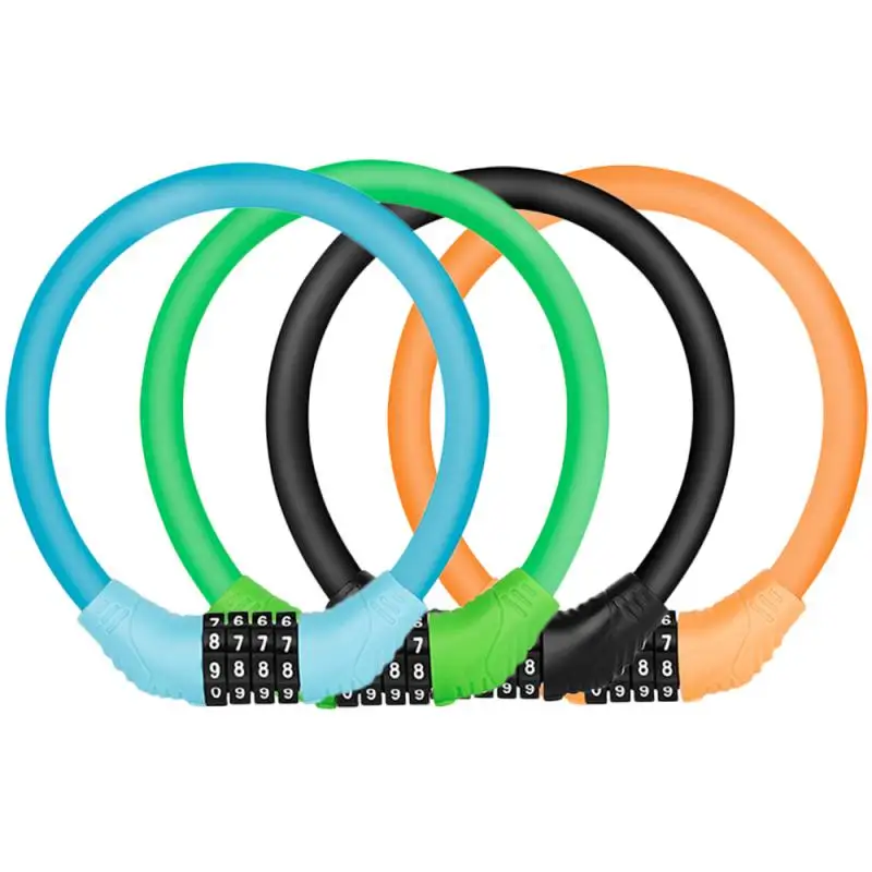 

New Mountain Bike Lock Zinc Alloy Anti-theft Portable Password Ring Lock Fixed Black Orange Green Blue Bicycle Accessories