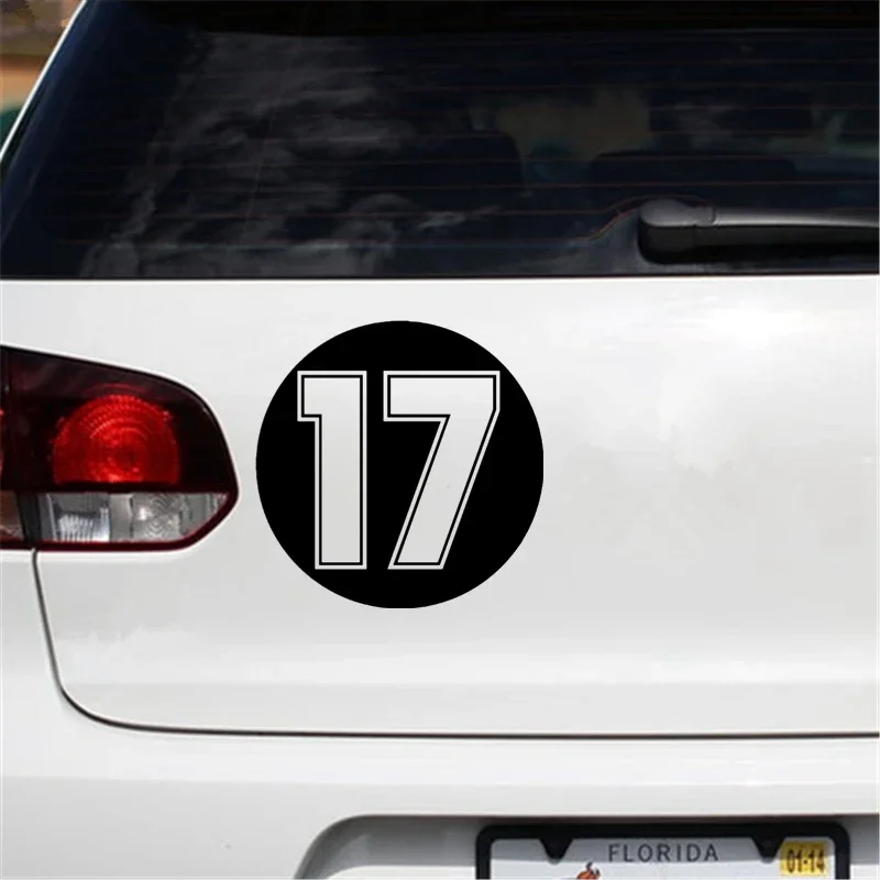 

Jpct Off-road номер 17, цифровая 17, забавная автомобильная наклейка, виниловая наклейка, серебристая/черная автомобильная наклейка, Стайлинг