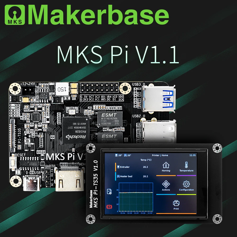 Плата MKS PI v1.1 контроллер KLIPPER четырехъядерный 64 бита SOC бортовой KlipperScreen для Voron