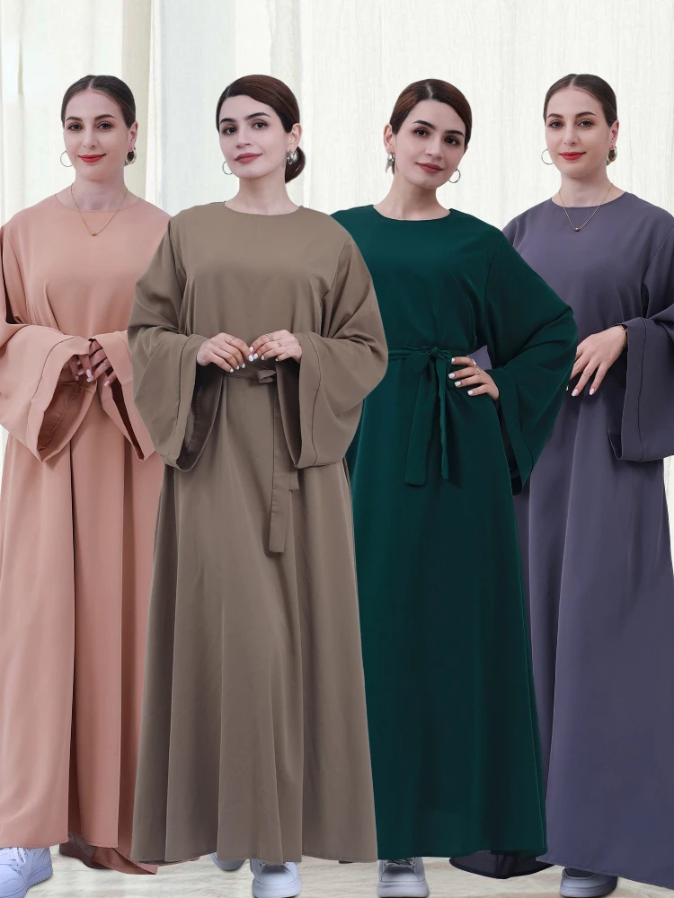 

Eid Elegant Women Muslim Dress for Abaya Kaftans Pocket Morocco Dresses Woman Dubai Turkey Islam Long Dress Robe Femme Vestidos