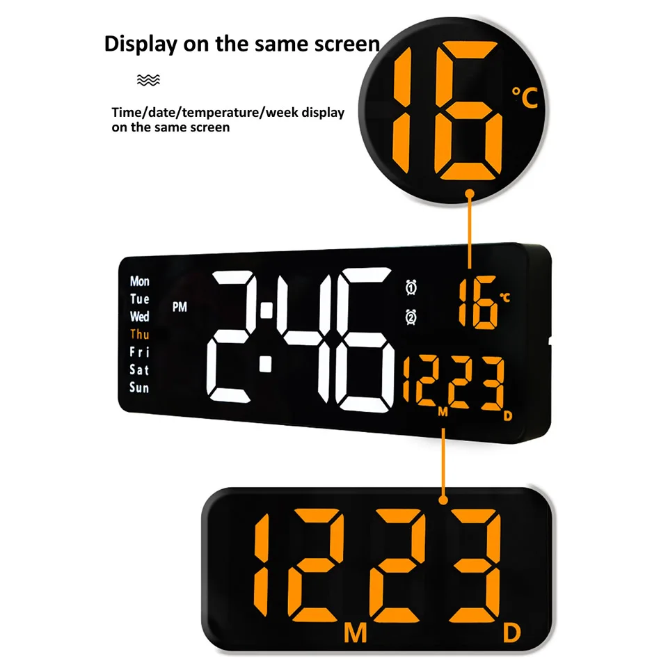 Большие электронные настенные часы с дистанционным управлением настольные