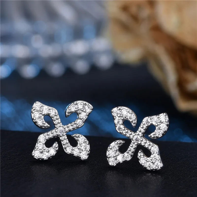 

Fashion Flower Cross Stud Earrings Colorful Trend 2022 Korean Jewelry Luxury Wedding Earring Vintage Zircon Crystal Dubai