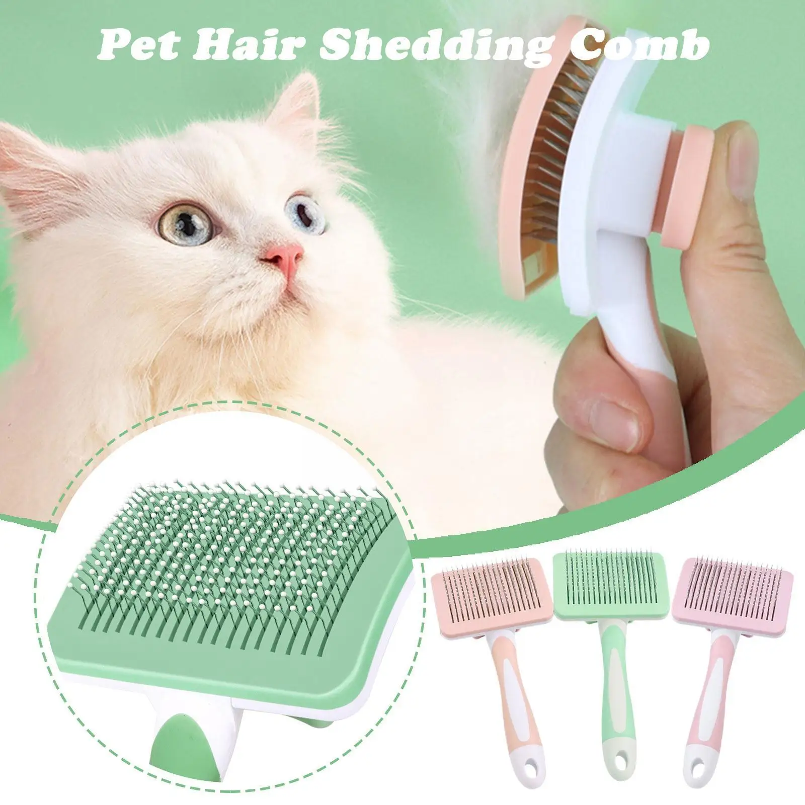 

Dog & Brush & Comb Pet Grooming Deshedding Tool Lice Remover Flea Brush Hair And Removing Groomer's Pet Supplies Tools G3h9