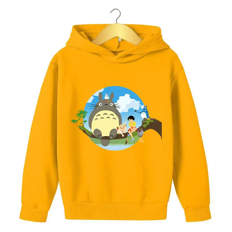 

Kids Boys Sweatshirt 2022 Autumn Lovely Totoro Printed Winter Fashion Hooded Pullover Hoodies Thin Basic Coat For Girls