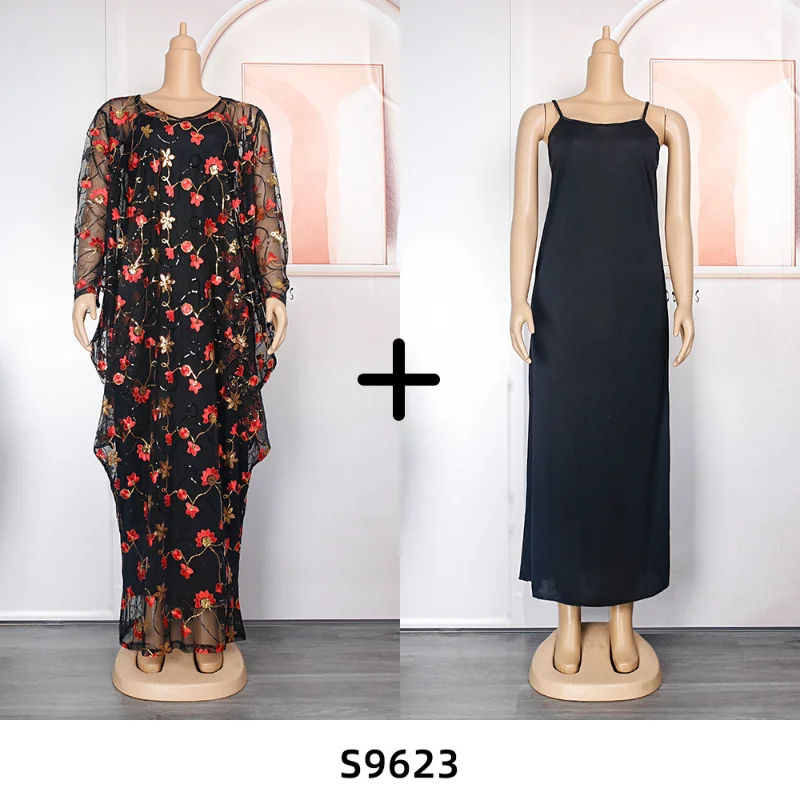 

Plus Size African Party Dresses for Women 2023 New Fashion Dashiki Ankara Sequin Lace Wedding Gowns Elegant Kaftan Muslim Robe