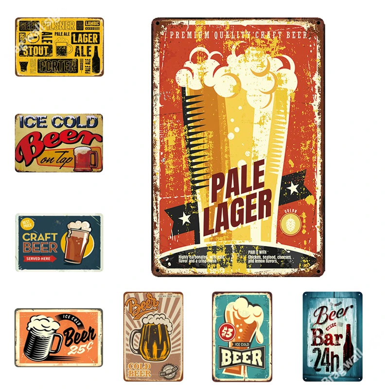 

Пивной металлический знак для бара, настенные винтажные пластины, Металлические Декоративные плакаты, украшение для паба, ретро Оловянная ...
