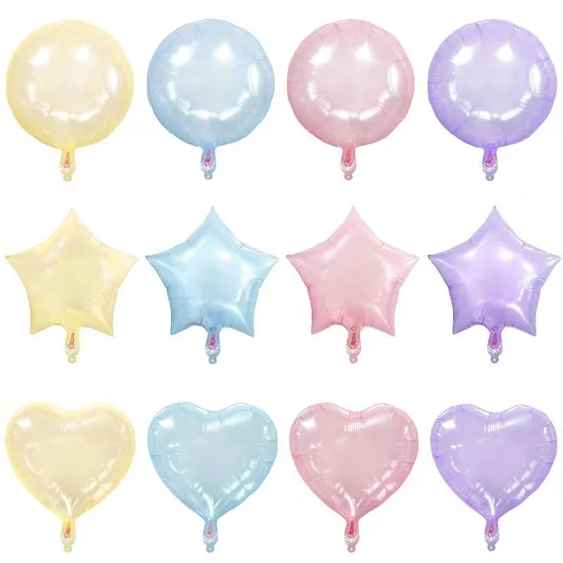 

5pcs 18 inch crystal jelly color aluminum film balloon wedding birthday party decoration crystal pentagram love ball