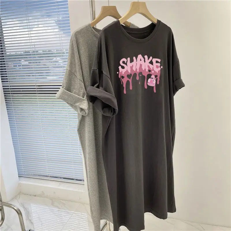 

Summer Letter Printing Loose Top T Shirt Short Sleeve Round Neck All-match Simplicity Pullovers Fashion Casual Women Clothing