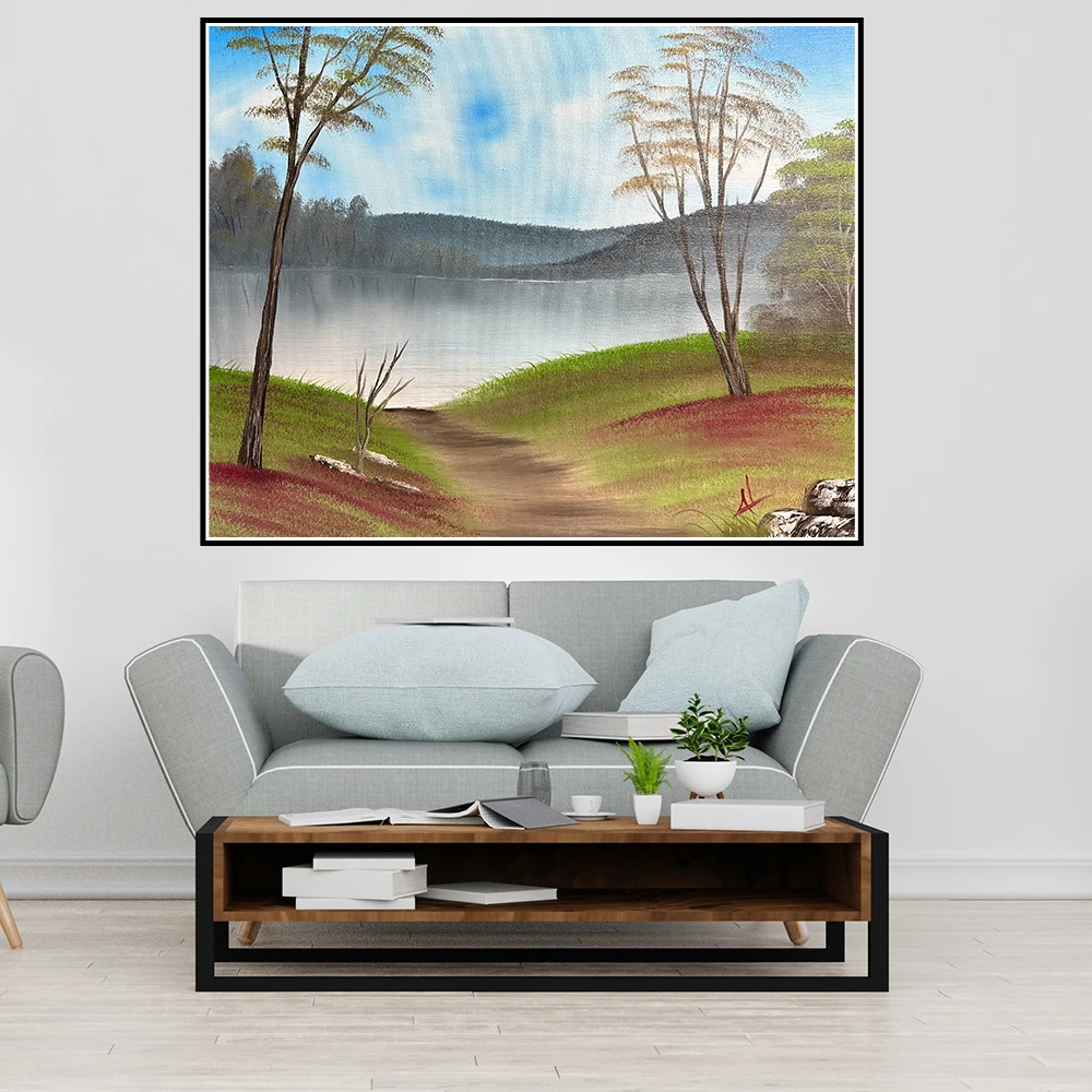 

Slight Lake Beautiful Scenery Perspective Wall Art Poster And Prints Picture Canvas Painting Decoration Home Decor for Room