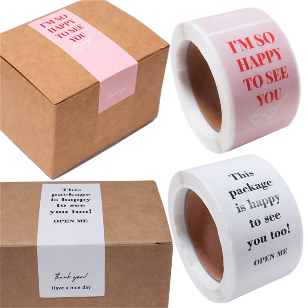 

100pcs Thank You Sticker Seal Labels Small Business Gift Decor Sticker Package Sticker This Package Is Happy To See You Too