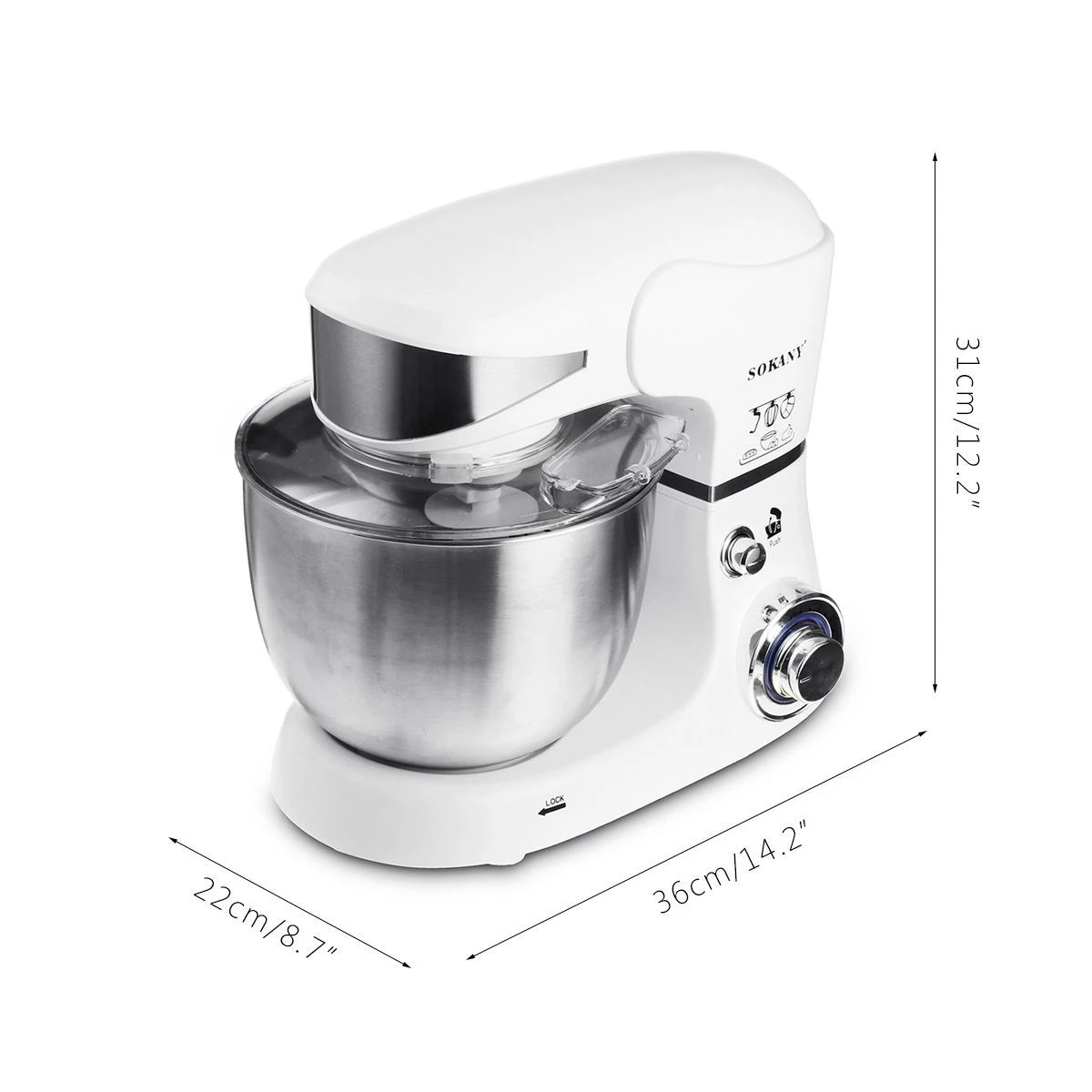 5L Electric Food Mixer 6 Speed Table Stand Cake Dough Mixer Cream Egg Whisk Blender Flat Beater Kitchen Powerful Machine