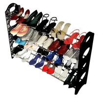concise integration 4 layers 20 pairs shoe rack black white rt