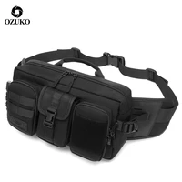 ozuko crossbody bag mens waist bag fashion outdoor sports chest bags male waterproof fanny belt pack hip bum large molle pouch
