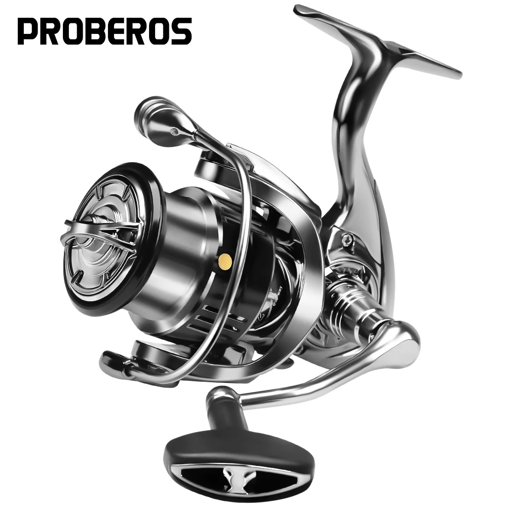 

PROBEROS Водонепроницаемая спиннинговая Катушка 5,1: 1/5.5:1, рыболовная катушка с передаточным отношением, металлическая регулируемая ручка