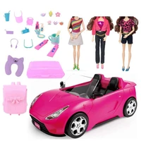 toy car model cars toys miniature dollhouse accessories vehicles kids girls car for barbie travel children game birthday present