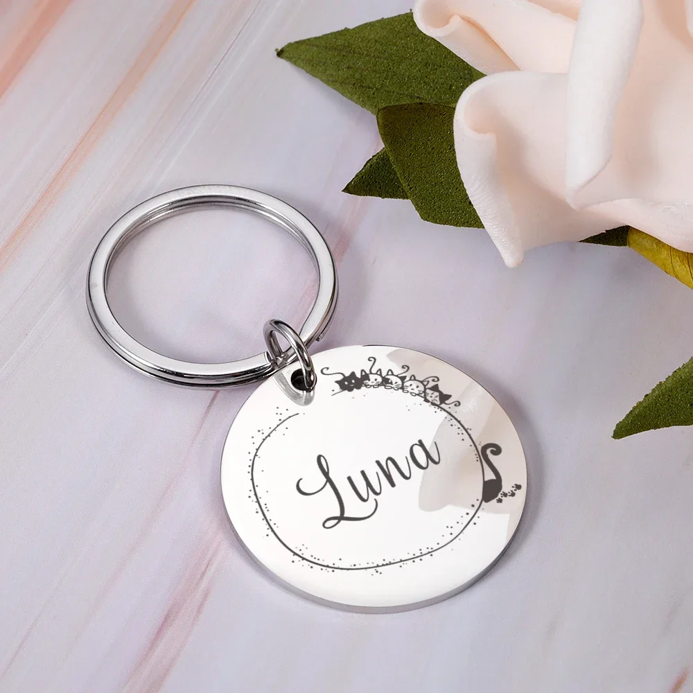 

Personalized Pet Cat Name Tags Engraving Kitten Puppy Anti-lost Collars Tag Stainless Steel Collar for Dogs Cats Nameplate