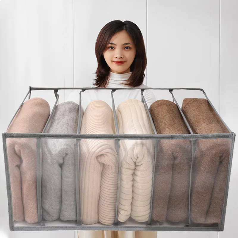 

Wardrobe Helper High Quality Transparent Closet Drawer Organizer Baskets for Underwear Bra Panty Jean Socks Storage Organizer