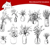 flowers in vase clear stamps for scrapbooking card making photo album silicone stamp diy decorative crafts