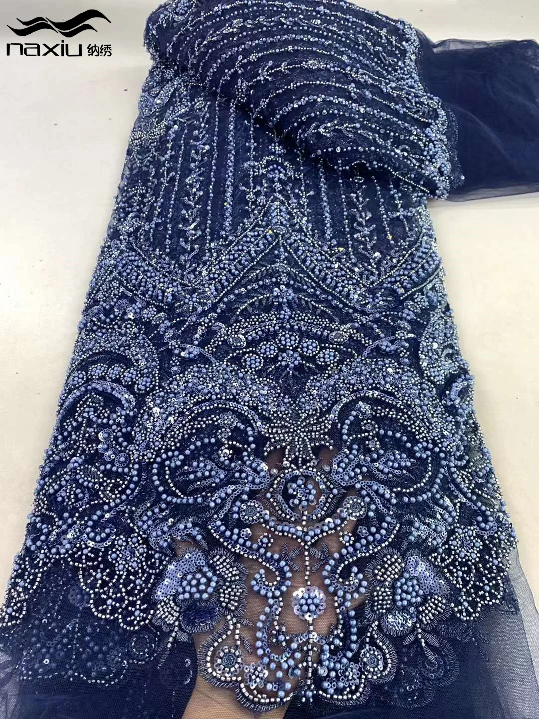 Африканские кружевные ткани с блестками Madison 2024 высокое качество 5 ярдов вышивка