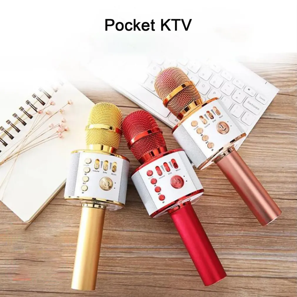 

Professional Wireless Microphone Handheld Karaoke Mic USB Mini Home KTV For Music Player Singing Recorder Mic