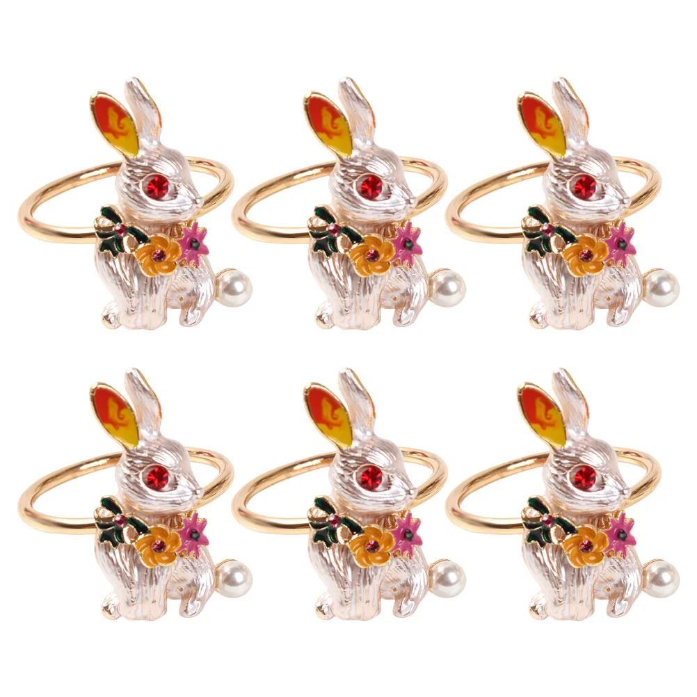 

6Pcs Decorative Party Reusable Napkin Buckle Serviette Supply Party Serviette Buckle Serviette Buckle for Hotel