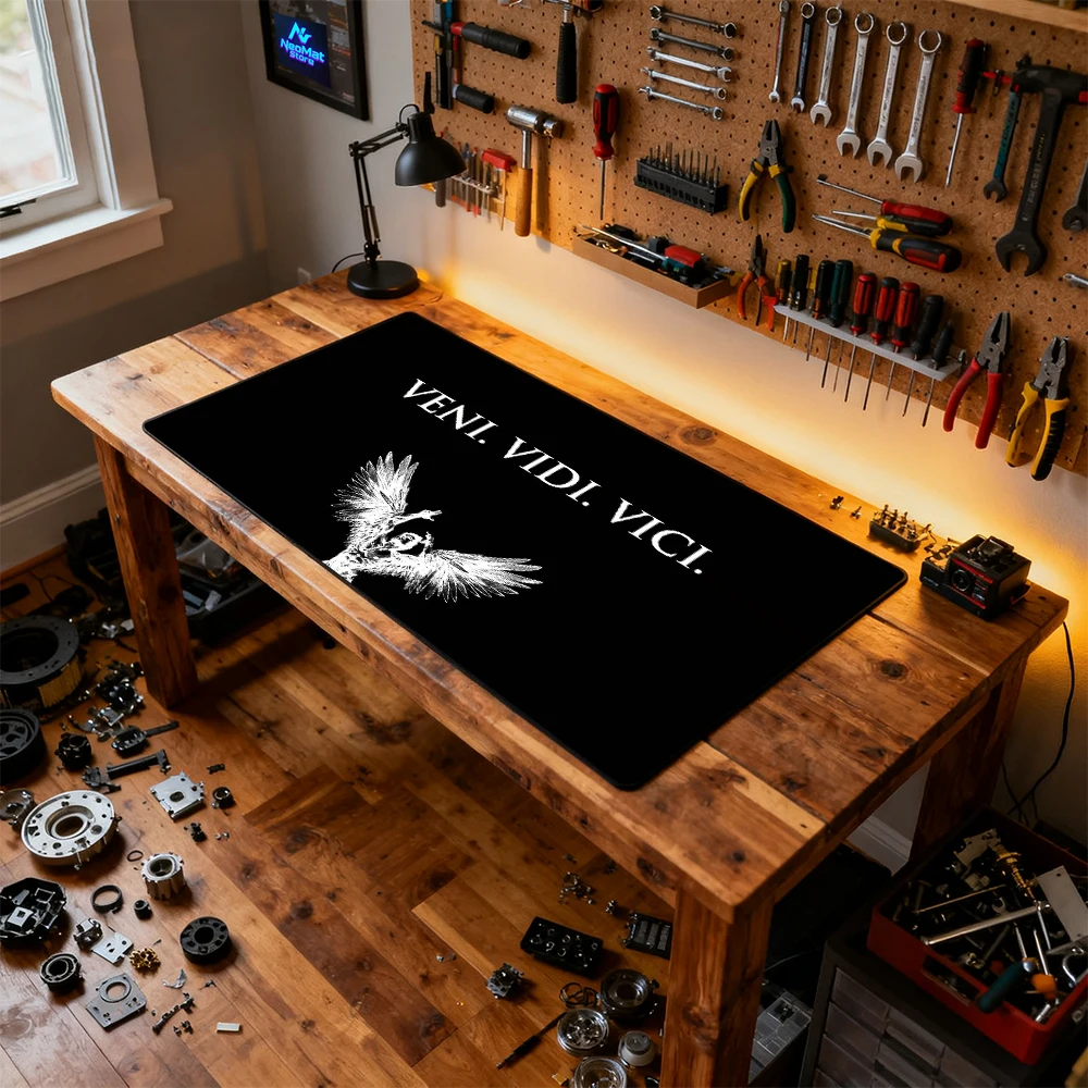 Фото Коврик для мыши Veni Vidi Vici Angel Wings, черный, большой, игровой, 160x60 см, резиновый, нескользящий, настольный коврик 120x60, 1400x600, коврик для мыши для геймеров №5