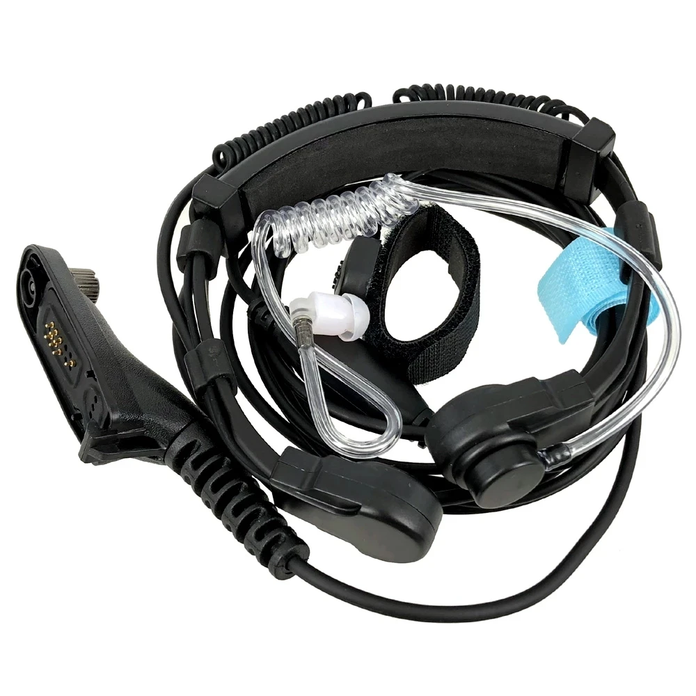 Air Tube Throat Vibration Mic Headset for Motorola Xir P8268 P8200 MTP850S DP3600 APX 2000 DGP8550 Walkie Talkie Earpiece