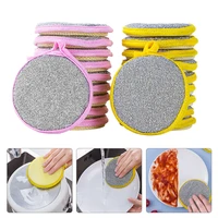 5pcs double sided cleaning brush cloth dishwashing sponge pads household scrubber kitchen clean supplies