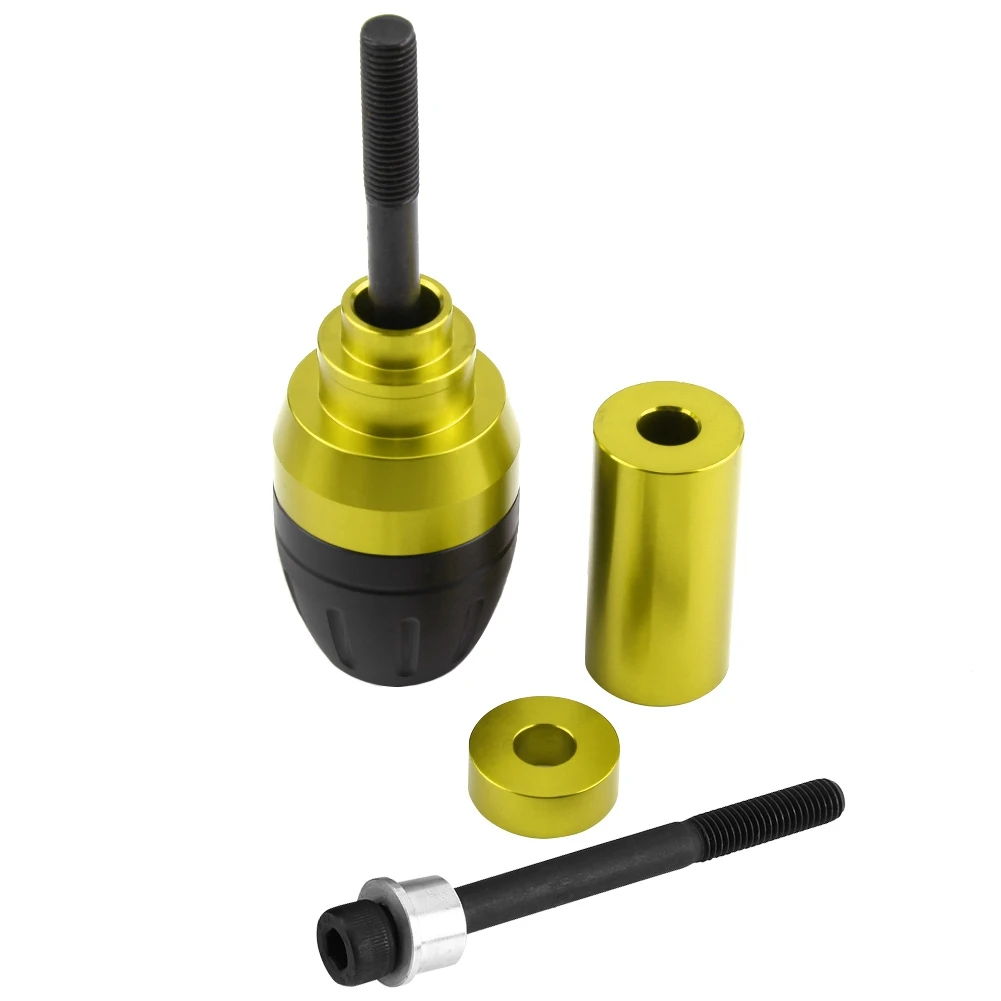 

Aluminum Exhaust Frame Sliders Crash Protector for Kawasaki Z900 Z800 Z1000 ZX10R (Gold)