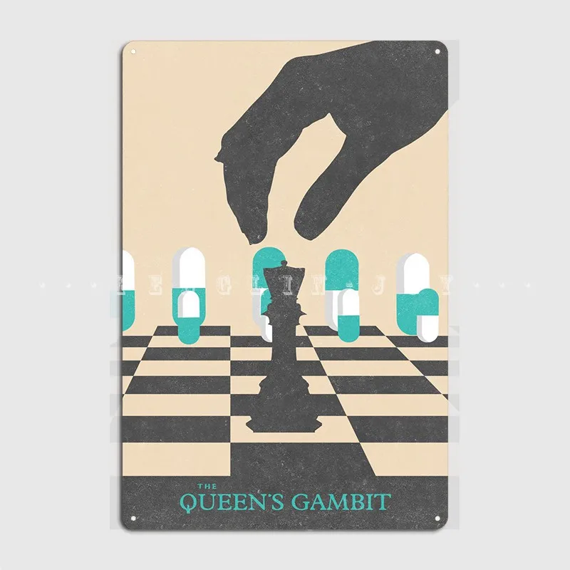 

The Queens Gambit Metal Sign Club Party Kitchen Retro Plates Tin Sign Poster