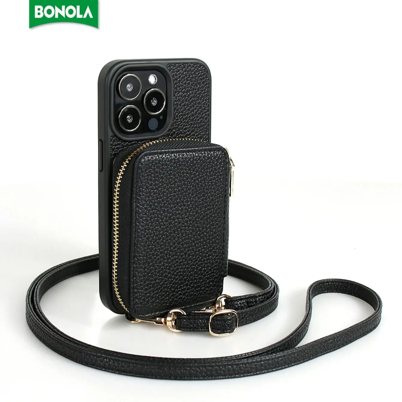 Кожаный чехол-кошелек Bonola через плечо для iPhone 16 Pro 6 3 дюйма с ремешком-держателем