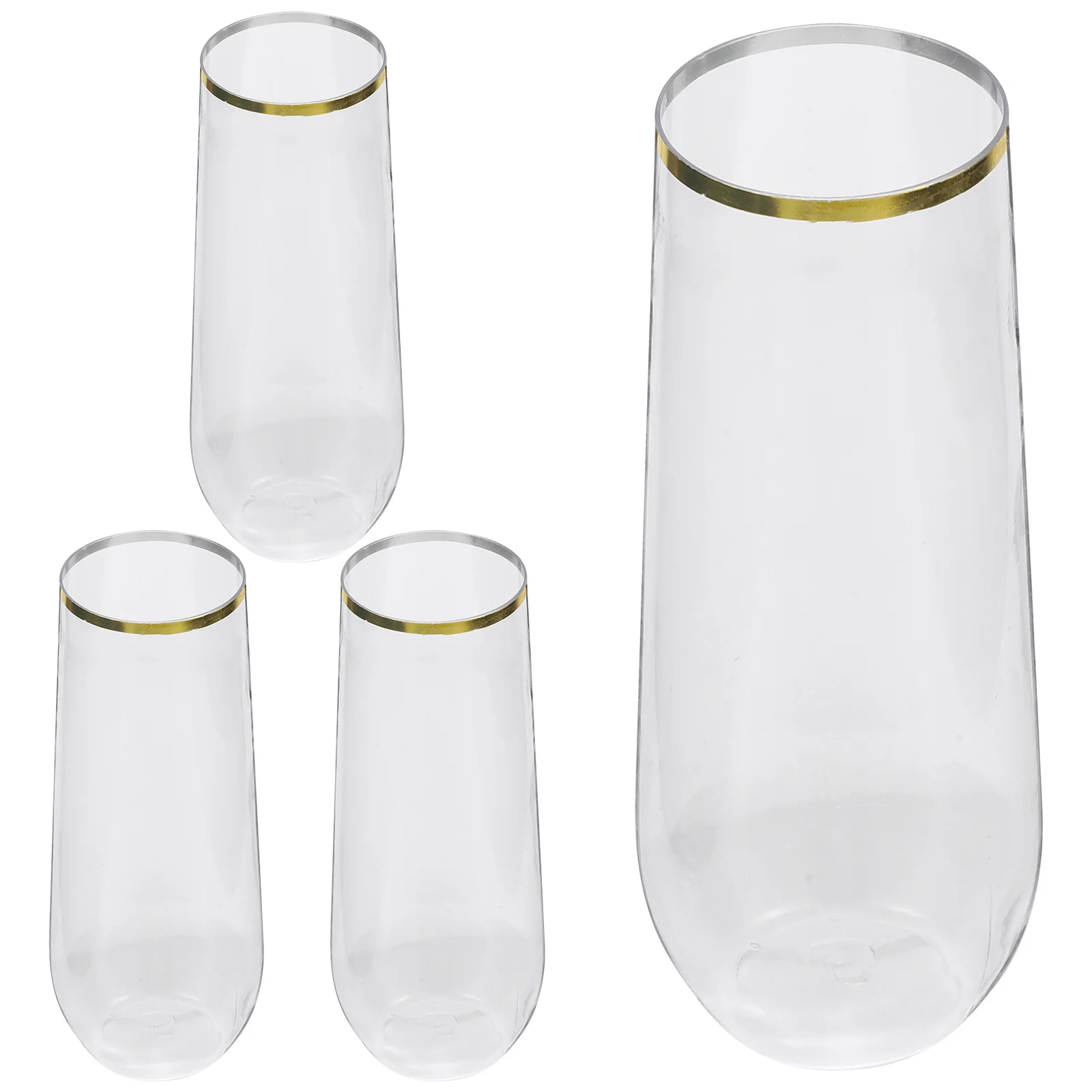 

4 Pcs Plastic Cups Champagne Flutes Glasses Disposable Wedding Home