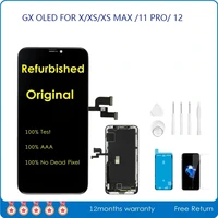 gx oled for iphone x xs xsmax 11pro lcd display touch screen digitizer assembly tested no dead pixel replacement lcds true tone