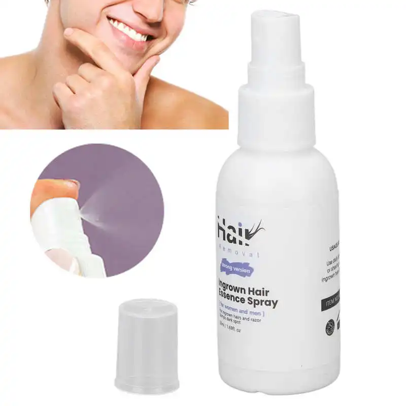 

50ml Ingrown Hair Inhibitor Spray Stop Hair Ingrowth Spray Ingrown Hair Cleaning Soothing for Face Armpit Leg for Women Men