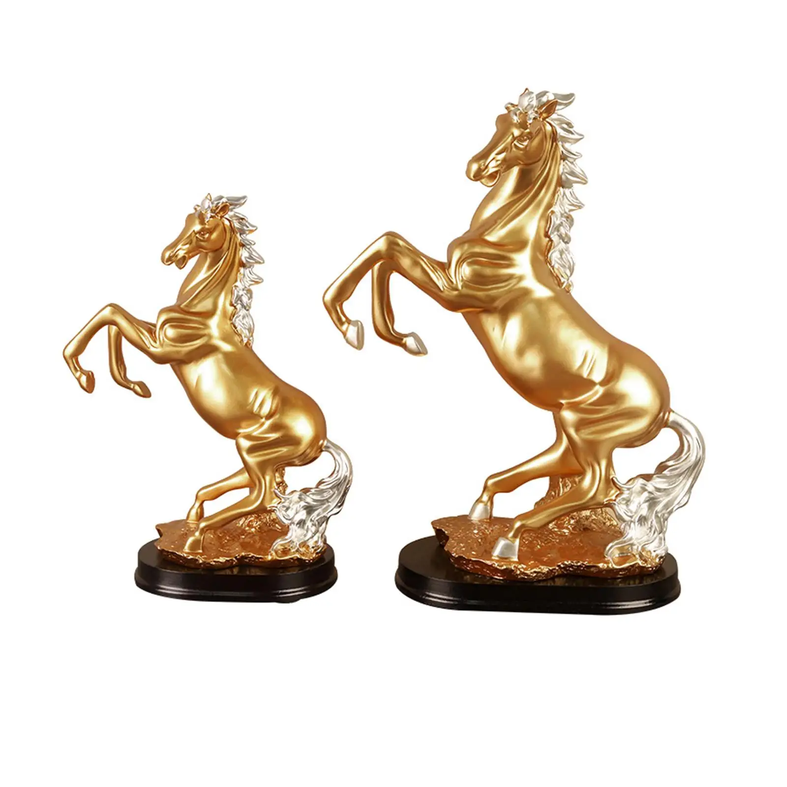 

Galloping Resin Figurines Sculptures Decorating Art Works Collectible Horse Statues for Home Wedding Living Room Stand Sill