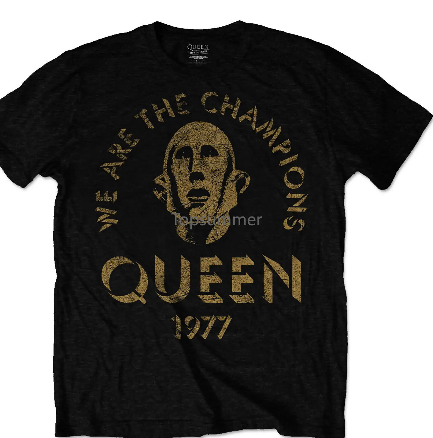 Футболка Queen News Of The World We Are The Champion 1977, с коротким рукавом, 100% хлопок