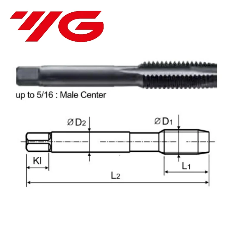 YG HSSE American INOX Спиральный остроконечный метчик UNC UNF UNS 4-4010-32 12-24 516 12 58 716 Машинные метчики с резьбой (art.: 3920d4635190e) - 3920d4635190e