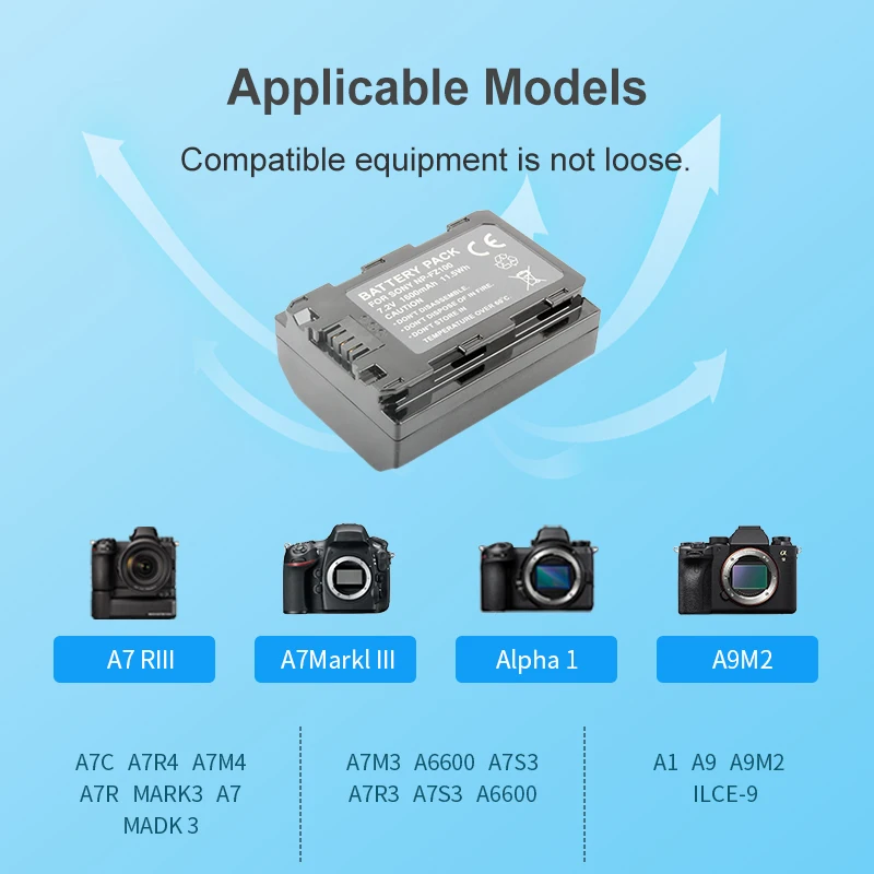 NP-FZ100 FZ100 аккумулятор для S ony Digital Came ra ILCE-9 A7RIII A7r3 A9 7RM 3 Аккумуляторный
