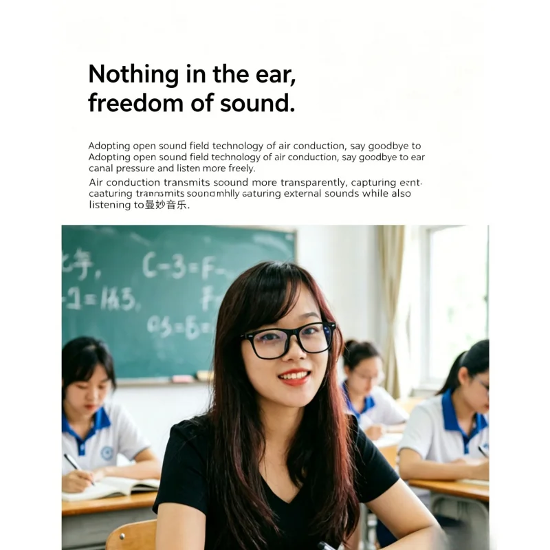 Фото Фотохромные Bluetooth-очки с черной оправой, умные очки с ИИ и линзами с защитой от синего света, беспроводная музыка и звонки, идеально подходят для вождения №3