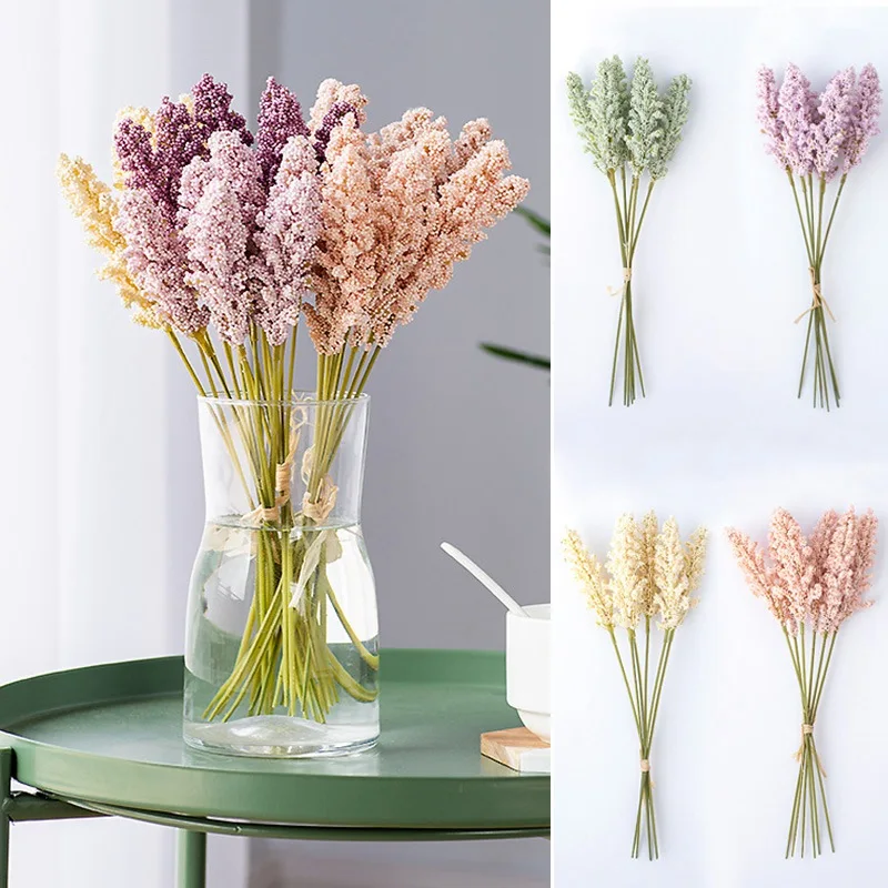 

Artificial Vanilla Flower Simulation Artificial Crochet Flowers 30/40cm Foam Berry Spike for Bouquet Wedding Decoration