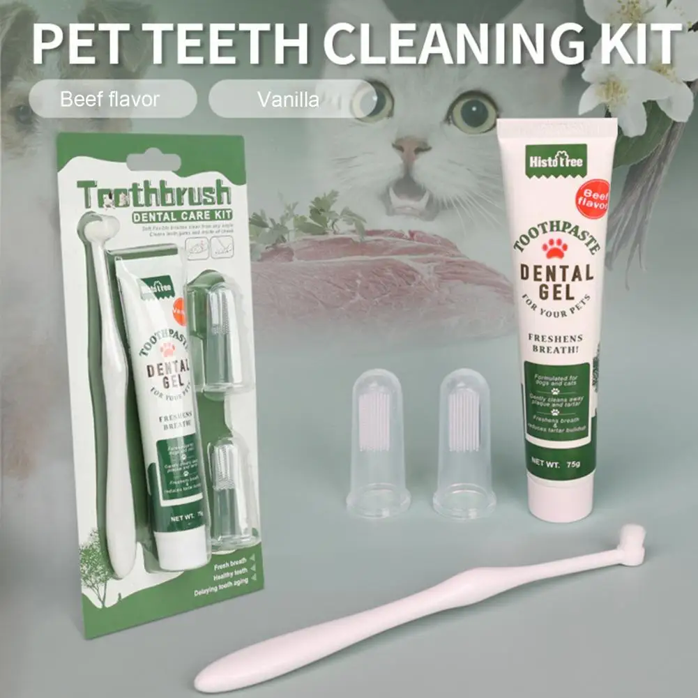 

1 Set Pet Toothbrush Toothpaste Cat Puppy Toothbrush Universal Pet Toothbrush Toothpaste Set Manual Finger Dog Toothbrush