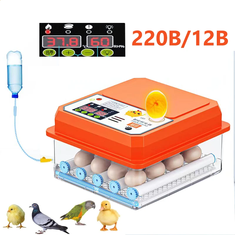 

Poultry Auto Goose Automatic Chicken Equipment Turner 16/30 Eggs Incubator For Quail Farm Hatchery Fully