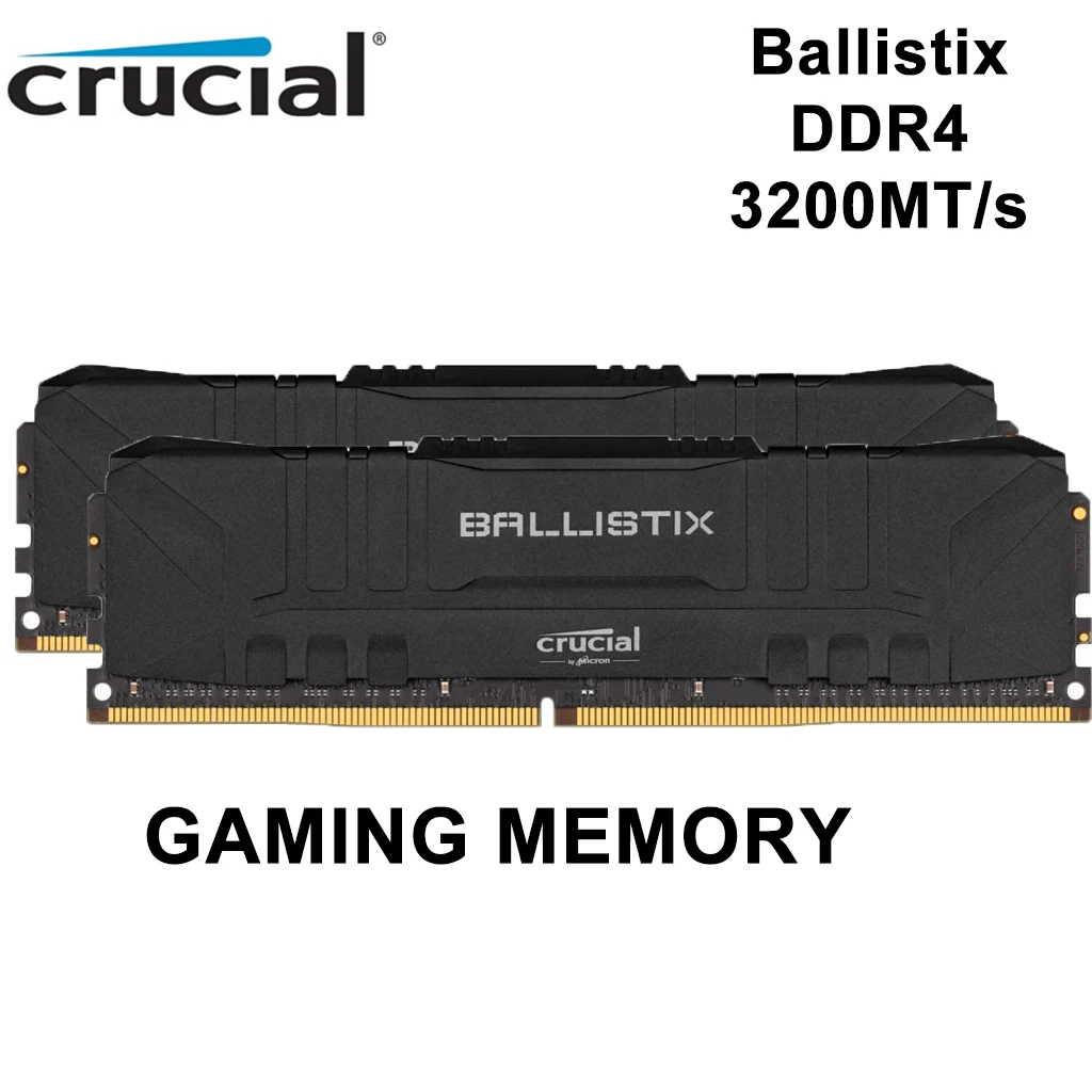 Crucial Ballistix 3200 МГц DDR4 D ОЗУ 16 ГБ 32 комплект настольная игровая память CL16 черная без