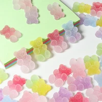 10 pcs kawaii resin accessories gummy mini cute bear charms epoxy resin filler decor diy crystal pendant jewelry making supplies