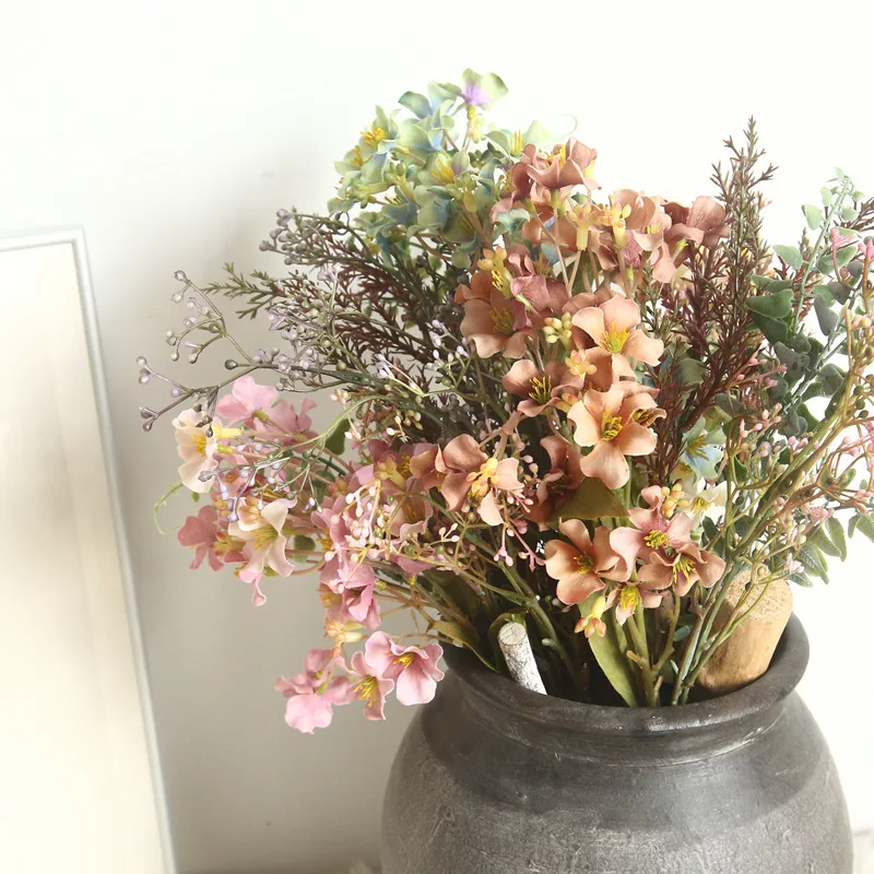 

Artificial Flower Mixed bouquet Fake Leaf Silk Flower for Wedding Home Party Decoration