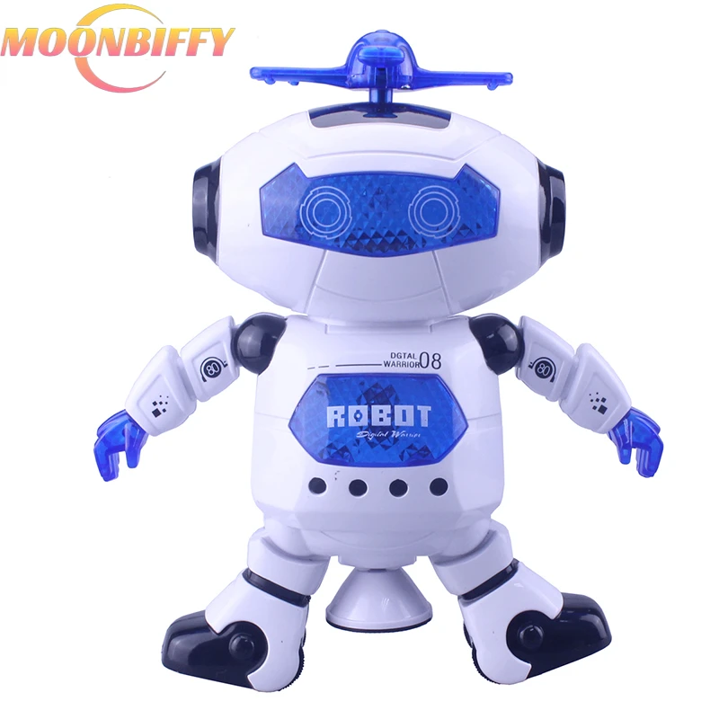 

Вращающийся на 360 градусов умный танцевальный робот, электронные ходячие игрушки с музыкальсветильник том для детей, игрушка астронавт, Рож...