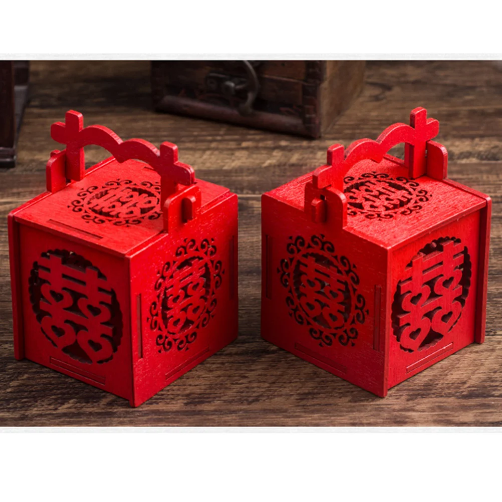 

Candy Wedding Boxes Box Chinese Gift Case Wooden Favors Favor Wrap Party Chocolateguests Red Casexfavours Hollow Container